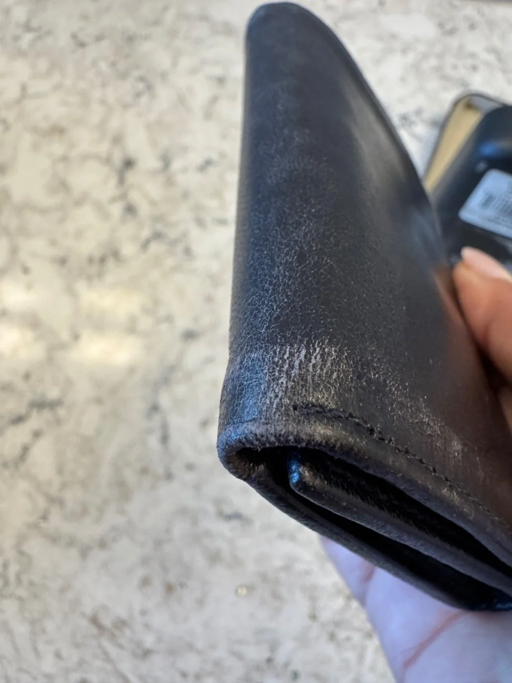 Vintage Mens Alfani Trifold Black Wallet Leather designed modern style